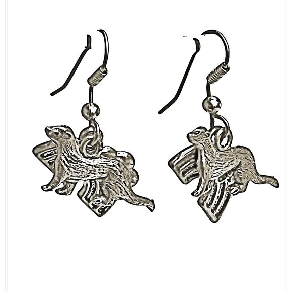 Rainbow Bridge Ferret Earrings 1375 - Picture 3 of 8